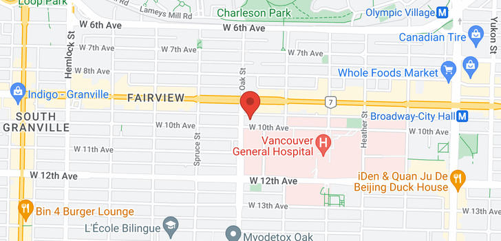 map of 301 985 W 10TH AVENUE
